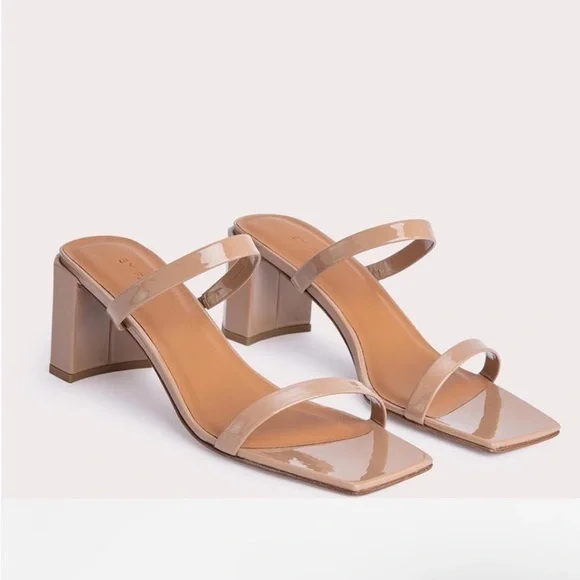 New In Box BY FAR Nude Tanya Heels - Picture 1 of 7